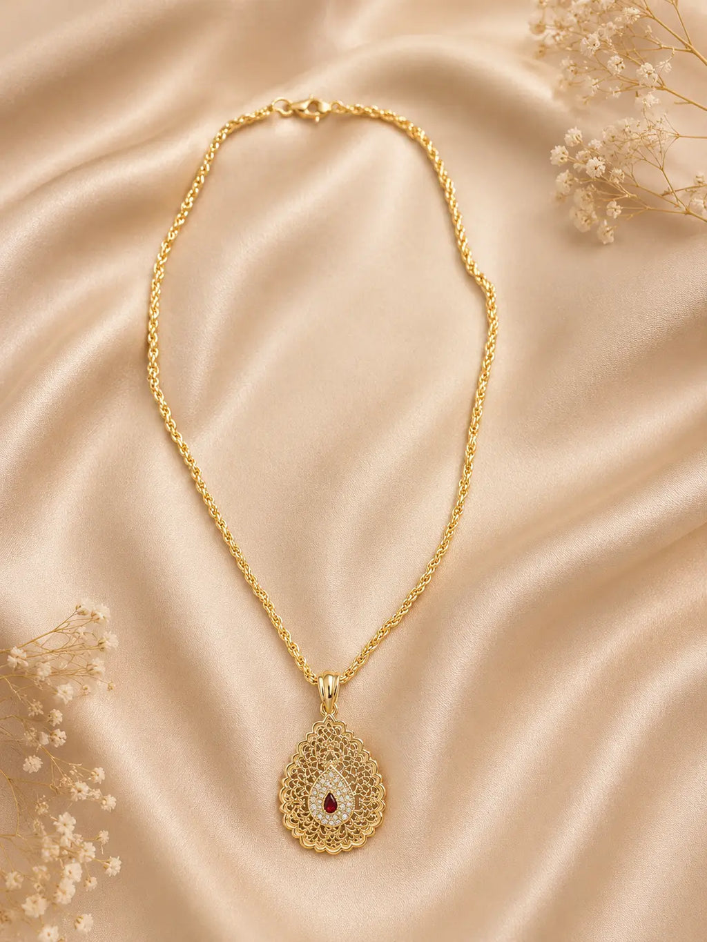 Parure Dorée Rubis BEAUTE ISMAILIA