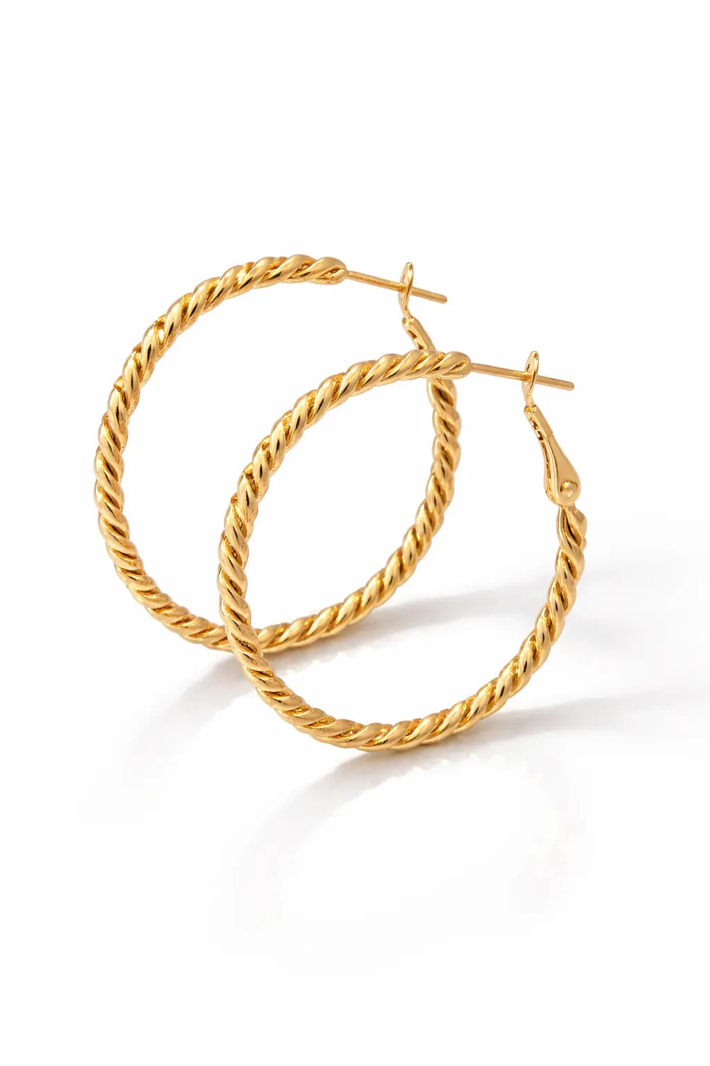 Boucles d’oreilles créoles torsadées dorées Ismailia