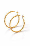 Boucles d’oreilles créoles torsadées dorées Ismailia