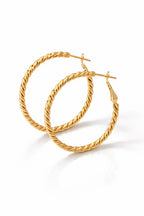 Boucles d’oreilles créoles torsadées dorées Ismailia