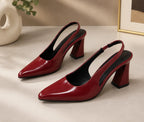 Escarpins Slingback Rouge Élégance