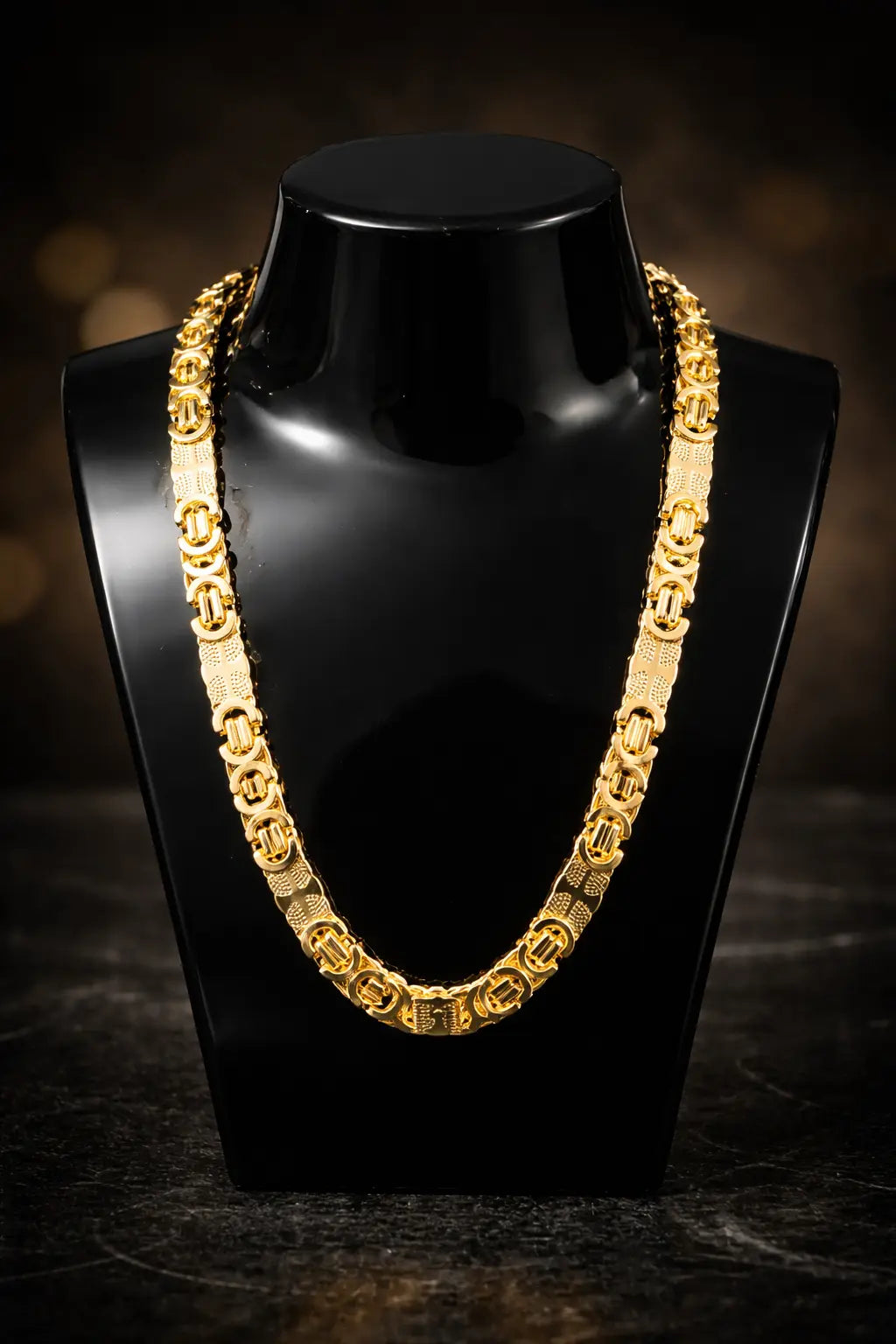 Collier doré à maillons texturés Ismailia